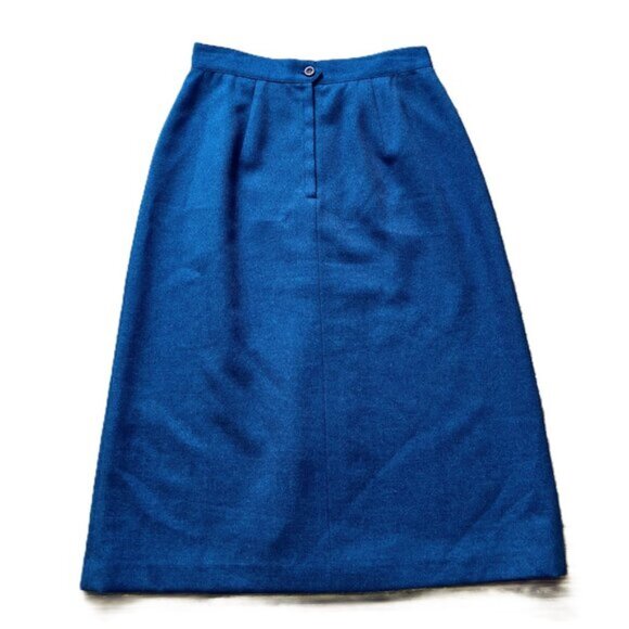 Surrey Classics Blue Midi Skirt Inverted Front Pleat Vintage Made in Canada - Picture 5 of 6
